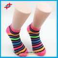 Calcetines de tobillo de color brillante de moda, patrón de rayas para venta al por mayor